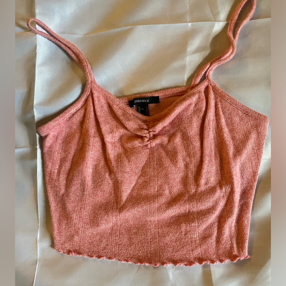 pink tank crop top